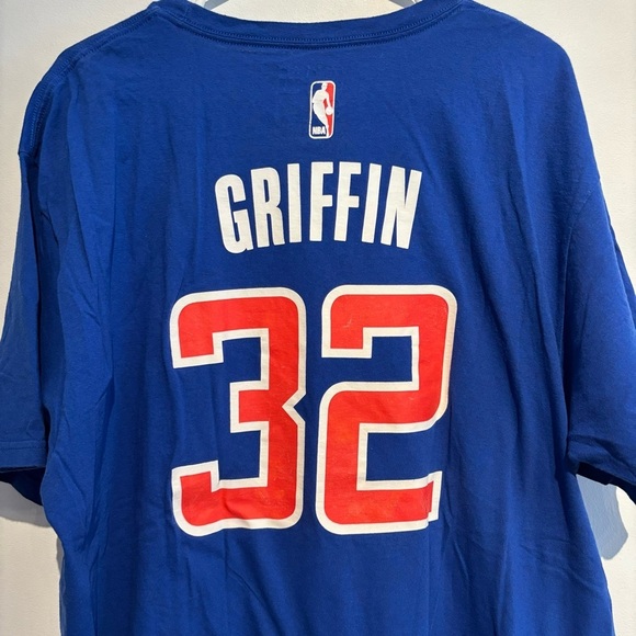 Blake Griffin LA Clippers Adidas NBA T-Shirt 2XL #32 Blue Basketball Jersey Tee - Picture 7 of 10